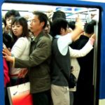 Crowded subway car in Beijing, China. Photo by Filipe Fortes/Flickr.